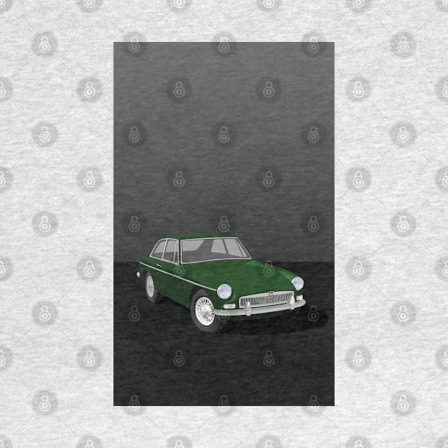 MGB GT Graphic Poster -Green by NickShirrell